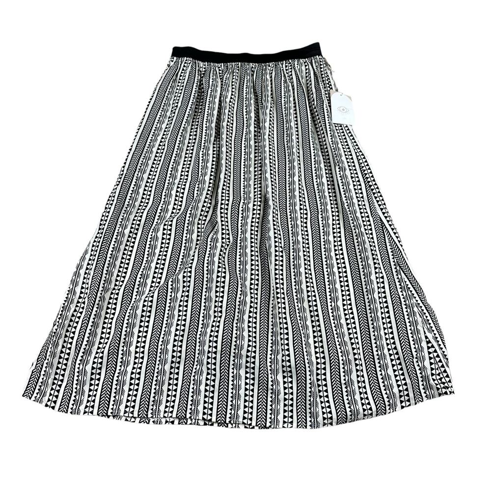 JACKSON ROWE Juliet Skirt Black Petra Women's Small NWT Black White Geometric‎